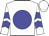 White, blue ball, blue chevrons on sleeves, white cap