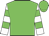 Green, green hoops on white sleeves