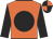 Orange, black ball, black sleeve, black and orange quartered cap