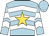 Light blue, white chevrons, gold star, white chevrons on sleeves, light blue cap