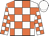 White, orange blocks, white cap