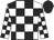White, black blocks, black blocks on white sleeves, black cap