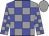 Grey and blue checked, grey cap