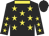 Black, yellow stars and collar, black cap