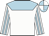 White, light blue yoke, light blue stripes on sleeves, light blue and white quartered cap