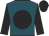 Teal, black ball, black sleeves, black cap