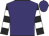 Purple, black and white hoops on sleeves, purple cap