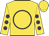 Gold,purple circle, purple dots on sleeves, gold cap