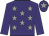 Purple, grey stars, purple sleeves, grey star on cap (Mrs Christy Scott Cashman)