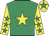 Emerald green, yellow star, yellow sleeves, emerald green stars, yellow cap, emerald green star (Thomas J O'Connor & Ms Hazel McGuinness)