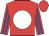 Red, white ball, blue stripes on sleeves