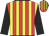 red and yellow stripes, black sleeves