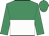 Emerald green, white halved horizontally