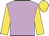 lilac, gold sleeves and cap
