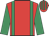 Red, emerald green braces and sleeves, red and emerald green striped cap
