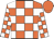 Orange and white check, orange cap