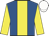 Royal blue, yellow stripe and sleeves, white cap