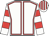 White, red seams, hooped sleeves, striped cap