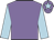Mauve, light blue sleeves, mauve cap, light blue star