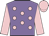 Mauve, pink spots, sleeves and cap