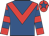 Royal blue, red chevron, red and royal blue hooped sleeves, red cap, royal blue star