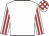 White, red striped sleeves, check cap