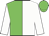 Green and white halves, white sleeves, green cap