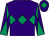 Purple, emerald green triple diamond, diabolo on sleeves and diamond on cap (Mr Jim Gill)