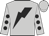 Silver, black lightning bolt, black spots on sleeves