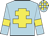 light blue, yellow cross of lorraine, yellow armlets, light blue and yellow checked cap