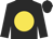 Black, gold disc, black cap