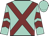 Aqua, Maroon Crossbelts, Maroon Chevrons On Sleeves