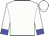 White, blue cuffs on sleeves, white cap