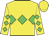 Yellow, lime green diamond hoop, green diamonds on sleeves