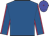 Royal blue, fuschia seams on sleeves, blue cap, fuschia button