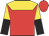Red, gold yoke, gold and black halved sleeves
