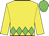Yellow, green diamond belt, green cap