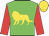 Green,gold lion, red sleeves, gold cap