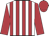 White, scarlet stripes, scarlet sleeves, scarlet cap