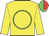 Yellow, green circle, green and red halved cap