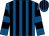 Royal blue, black stripes, hoops on sleeves