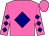 Hot pink, navy diamond, navy diamonds on sleeves, hot pink cap