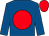 Royal blue, red ball, red cap