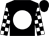 Black, white disc, black and white blocks on sleeves