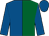 Royal blue and kelly green halves, kelly green band on royal blue sleeves, royal blue cap