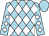 Light blue, white diamonds, white diamonds on sleeves, light blue cap