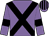 Mauve, black cross sashes, black armlets, striped cap