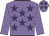 Mauve body, purple stars, mauve arms, mauve cap, purple stars