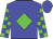 Blue, green diamond, green blocks on sleeves