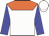 White,  orange yoke, blue sleeves